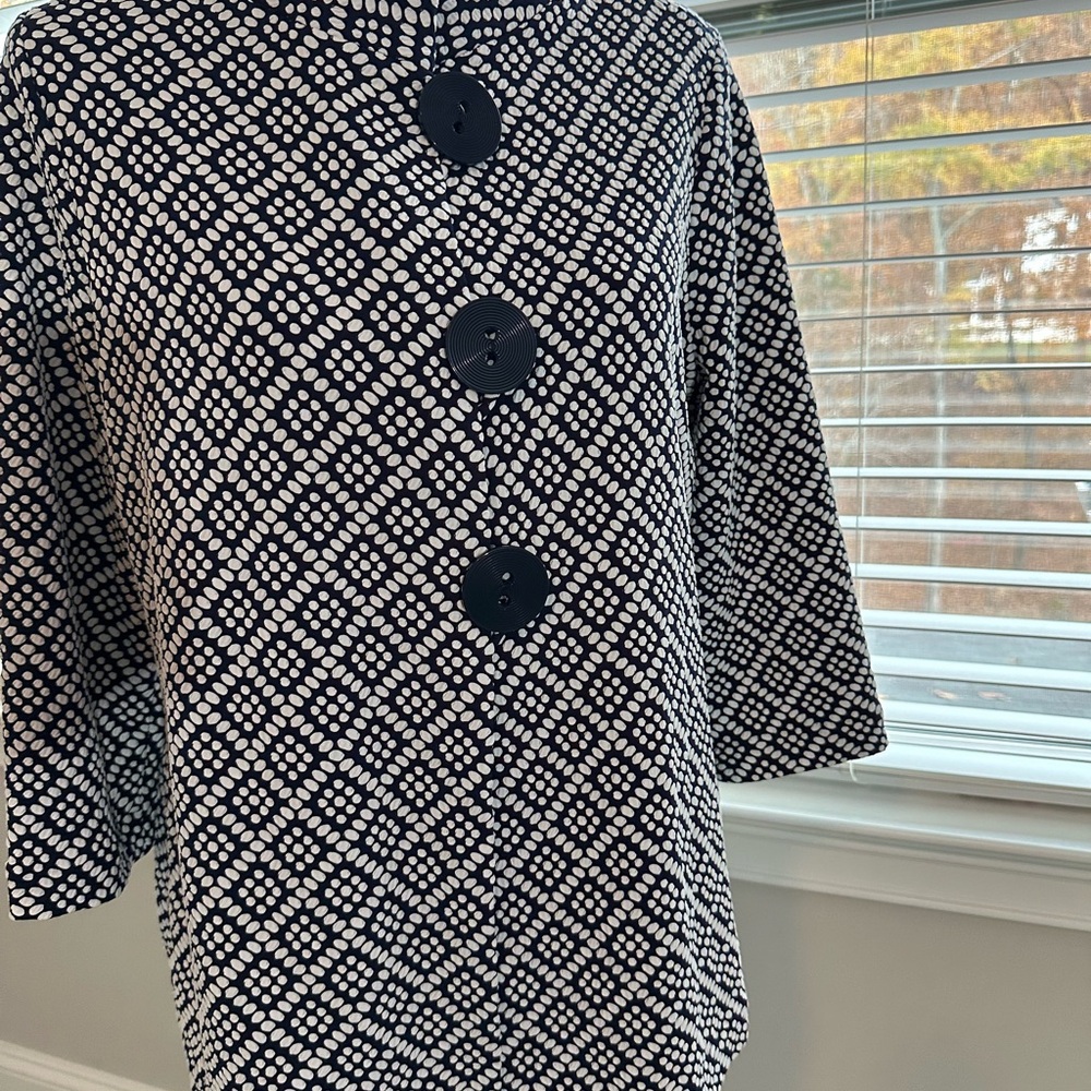 Stylish Black and White Patterned Coat